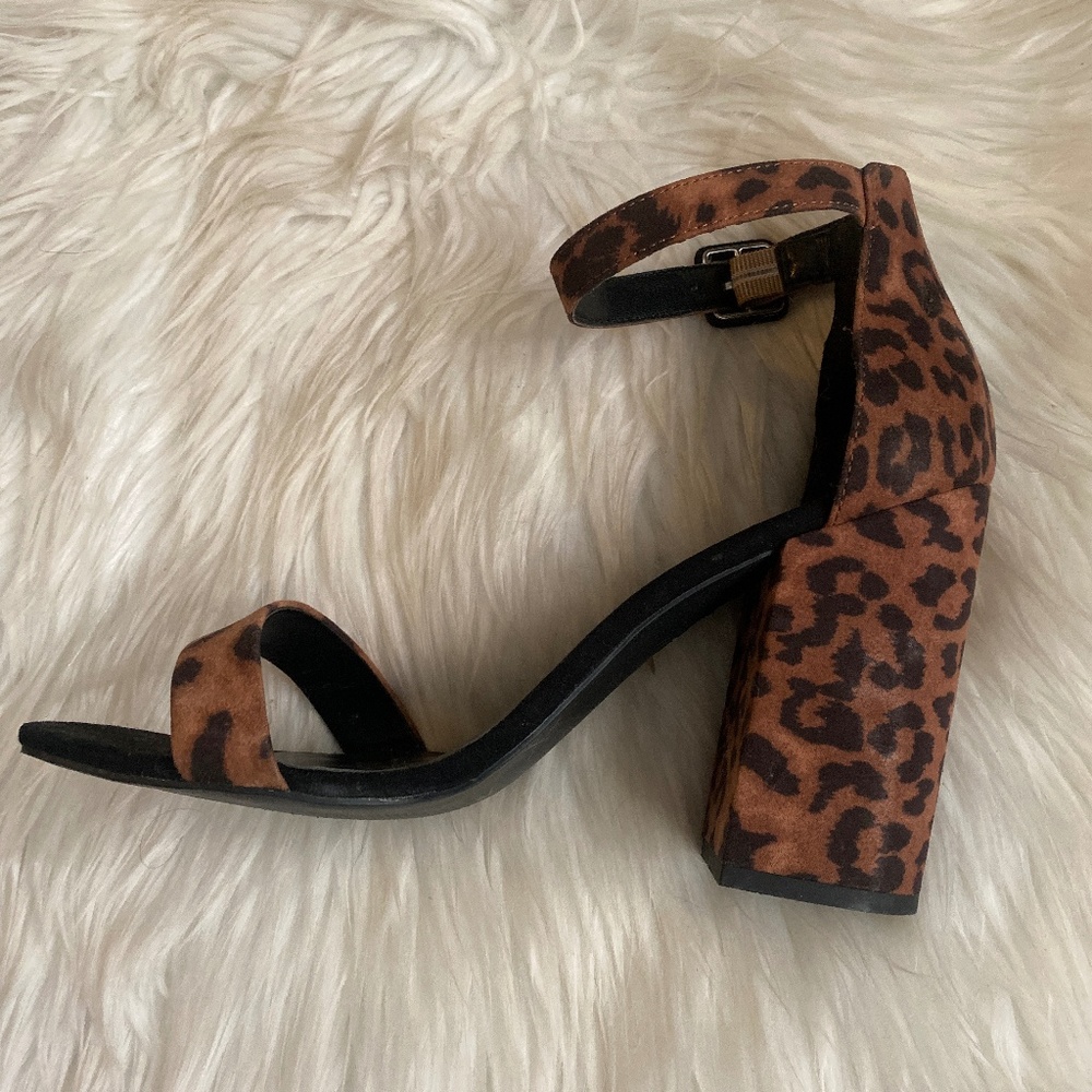 New Look Leopard Print Block Heel - Size 9